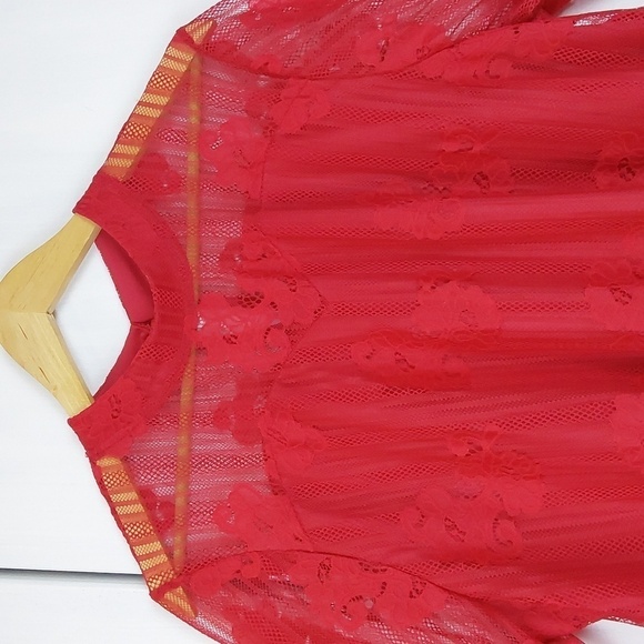 Shannon Ford New York Red Lace Elegant Dress Top Holidays  Sz.2X - Picture 2 of 11